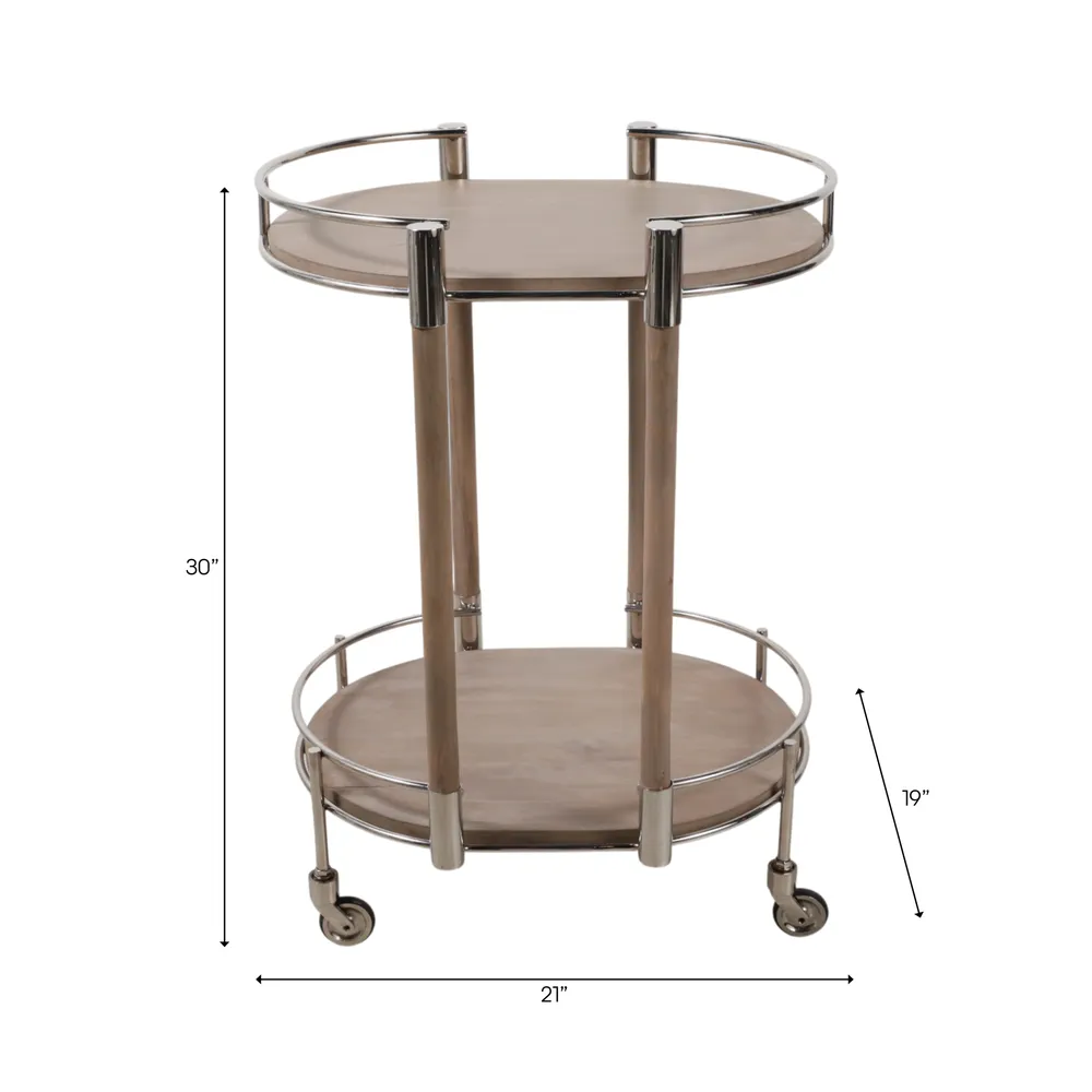 GUNNARWAY SILVER BAR CART 30 (IN)