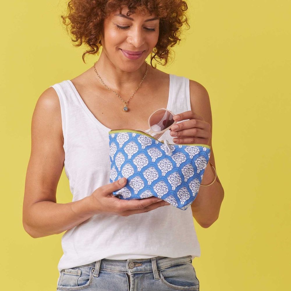 Fifer Blue Medium Essential Canvas Pouch