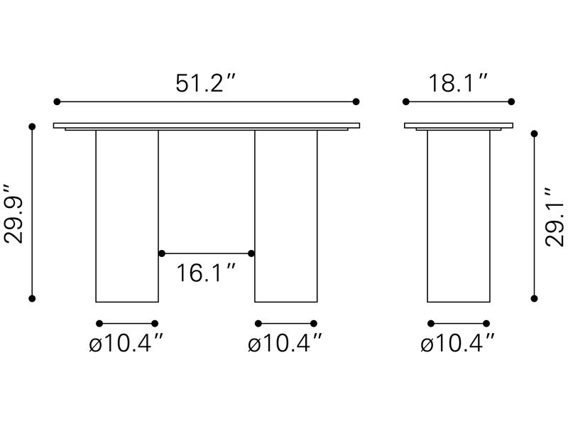 Izola Console Table White & Black 11