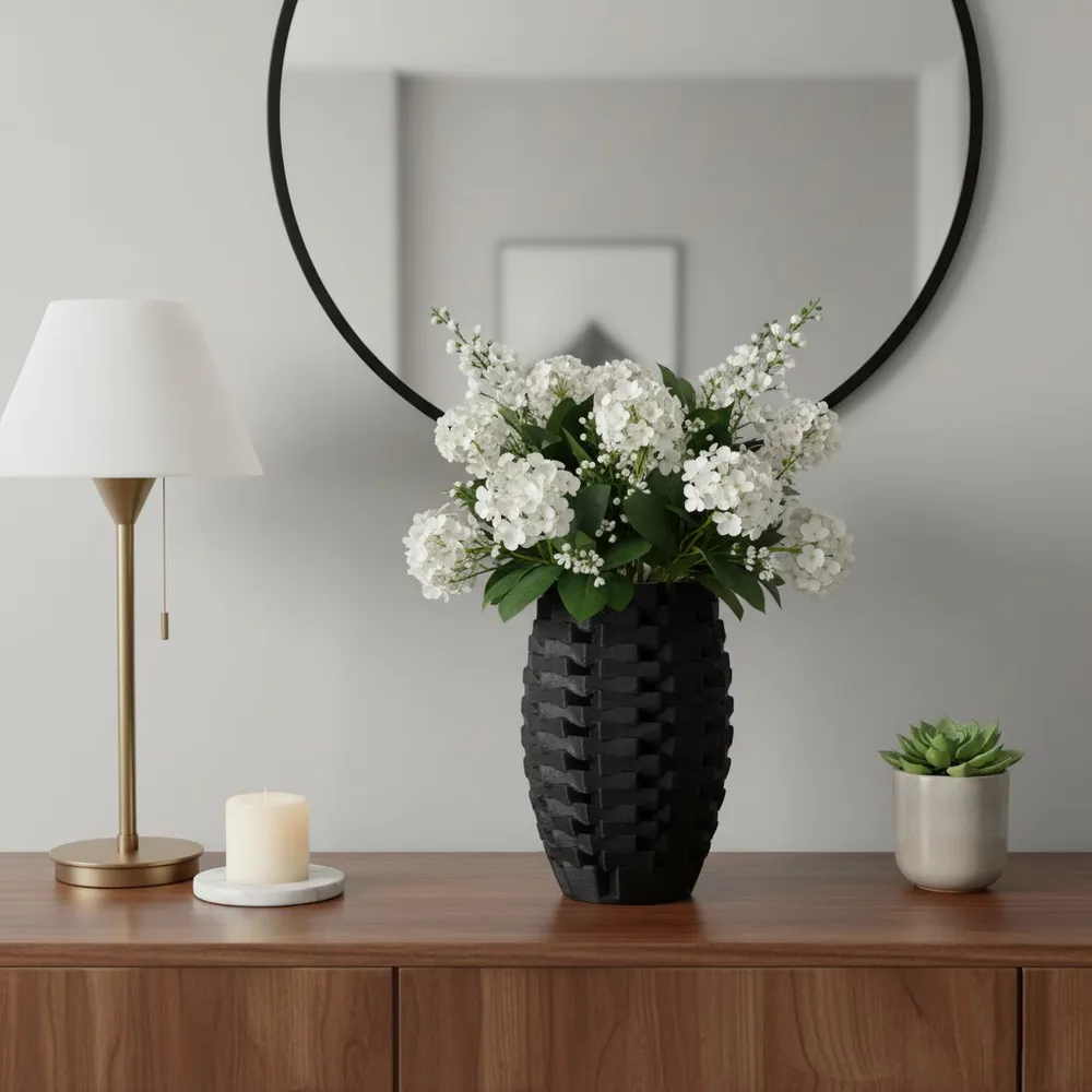 OLIVERSTONE BLACK VASE 13 (IN)
