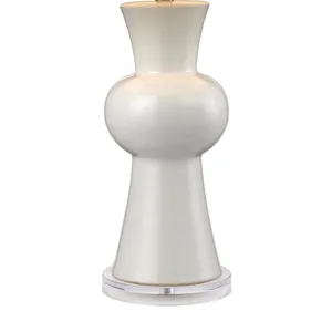 White Ceramic 28'' High 1-Light Table Lamp - Gloss White 4