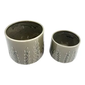DUNRUN SET OF 2 GREEN PLANTER 7 (IN) 3