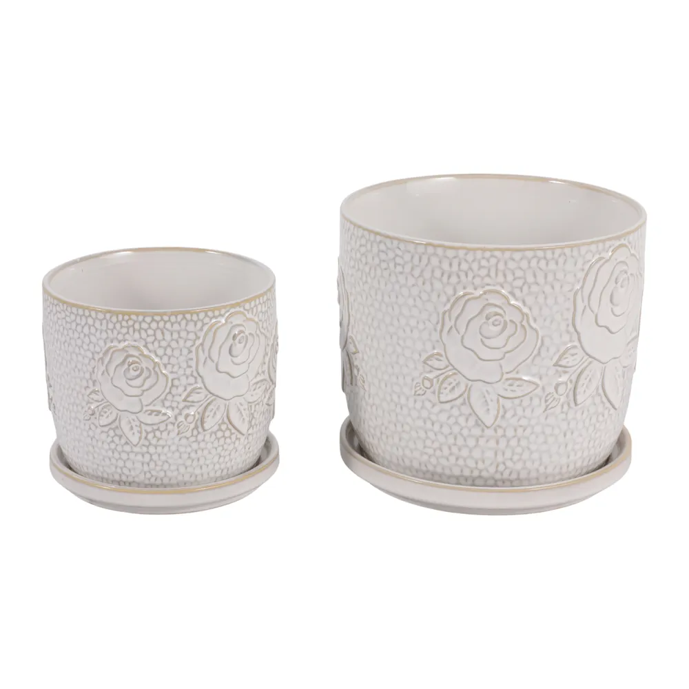 HOBARTGATE SET OF 2 IVORY PLANTER 7 (IN)