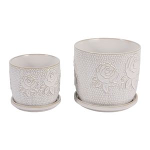 HOBARTGATE SET OF 2 IVORY PLANTER 7 (IN) 4