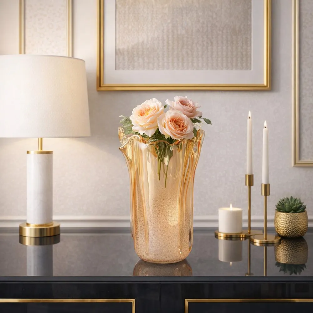 DAXTONROSE TAN GLASS VASE 13 (IN)