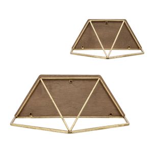 IRVINGMILL SET OF 2 GOLD WALL SHELF 17 (IN) 6