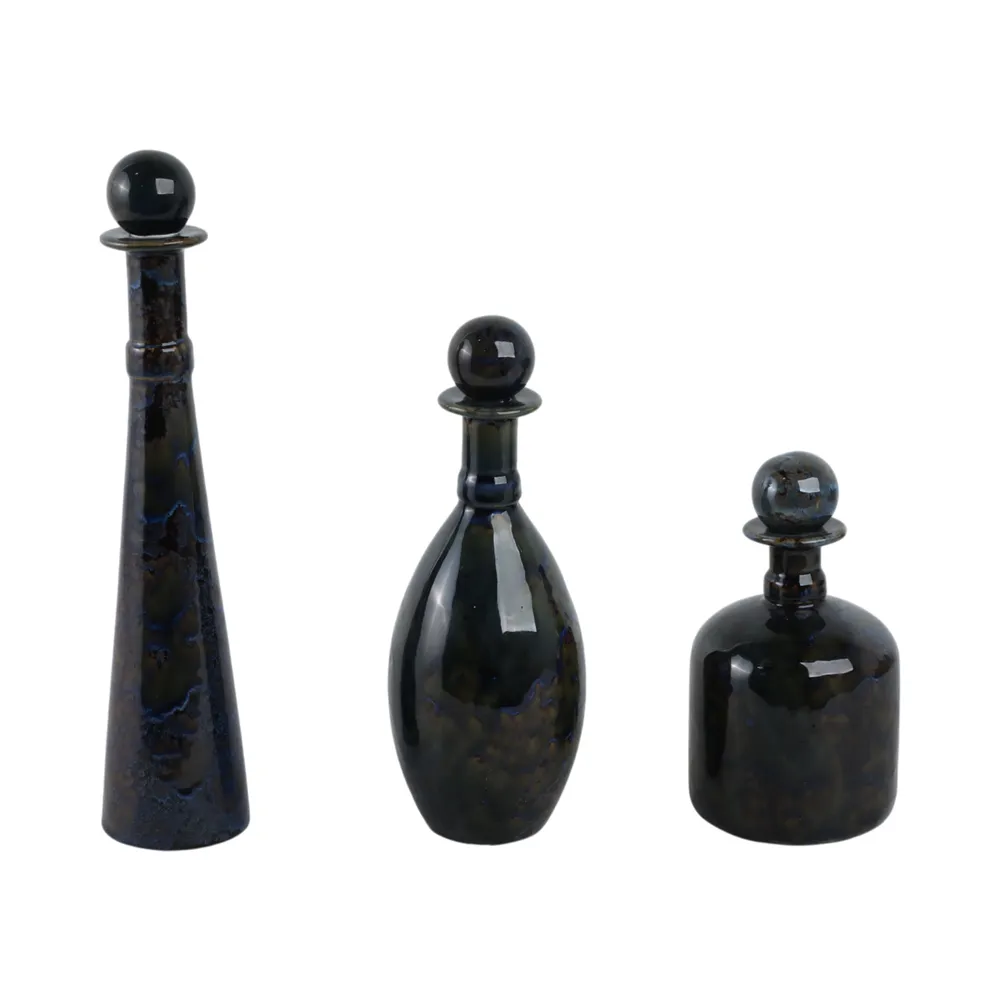 GARFIELDHOLM SET OF 3 BLUE VASES 15 (IN)