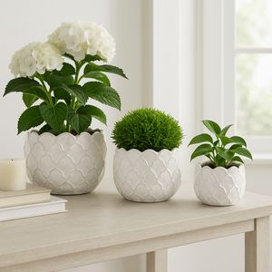 HAZENSHAW SET OF 3 WHITE PLANTER 11 (IN) 10