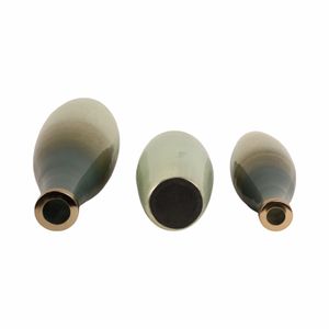 HOPESIDE SET OF 3 GREEN GLASS VASES 21 (IN) 6