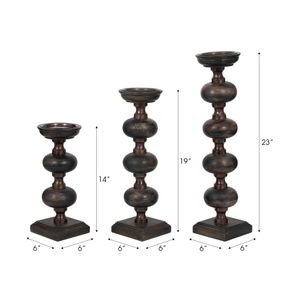 JULIANROSE SET OF 3 BLACK CANDLESTICK 23 (IN) 8