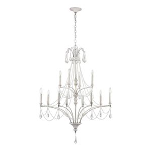 French Parlor 36'' Wide 12-Light Chandelier - Vintage White 2