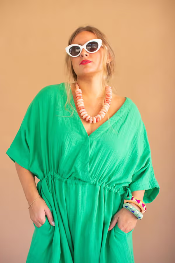 Jumper with Drawstring Waist / Kale