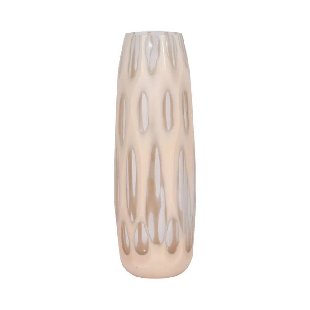 HATCHERHAVEN TAN GLASS VASE 15 (IN)
