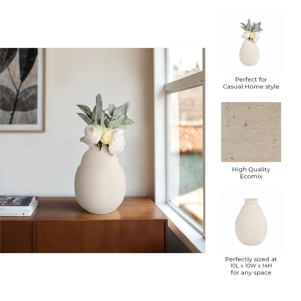 MORRISCLIFF WHITE VASE 14 (IN)