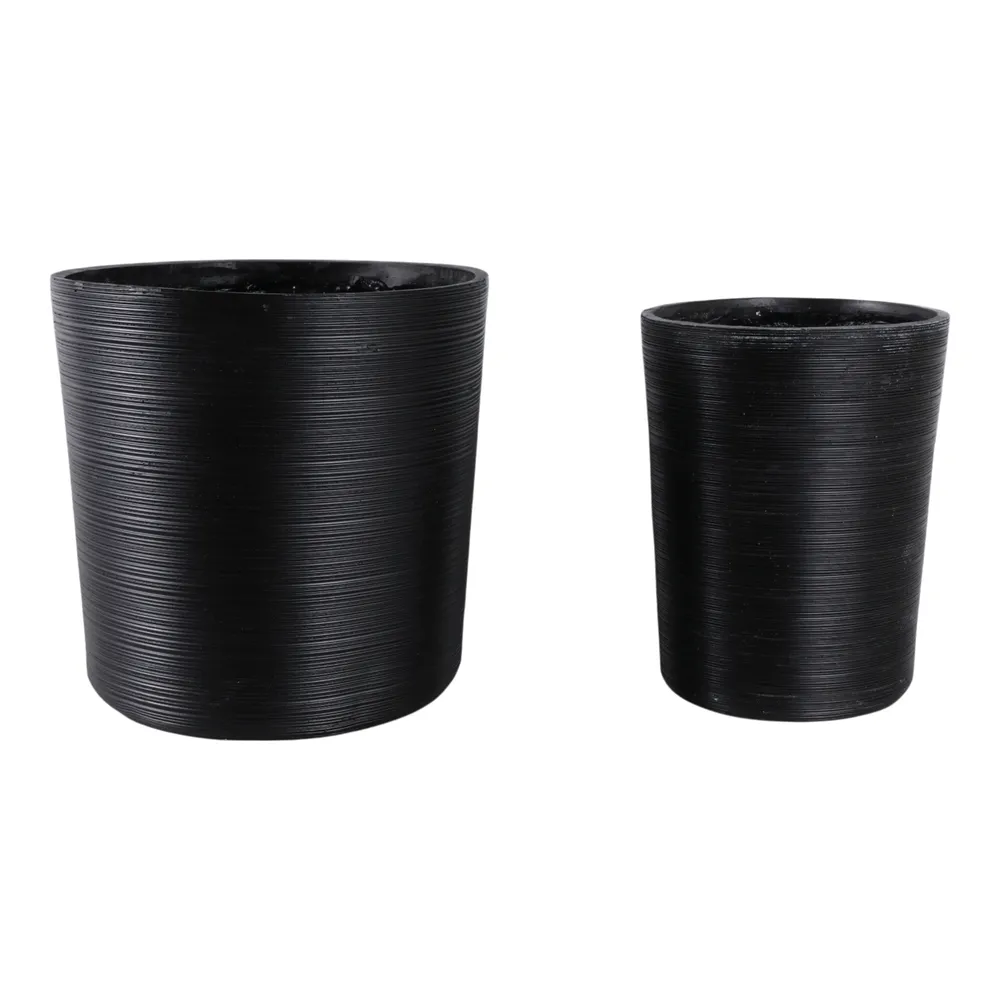 SKYEMOOR SET OF 2 BLACK PLANTER 21 (IN)