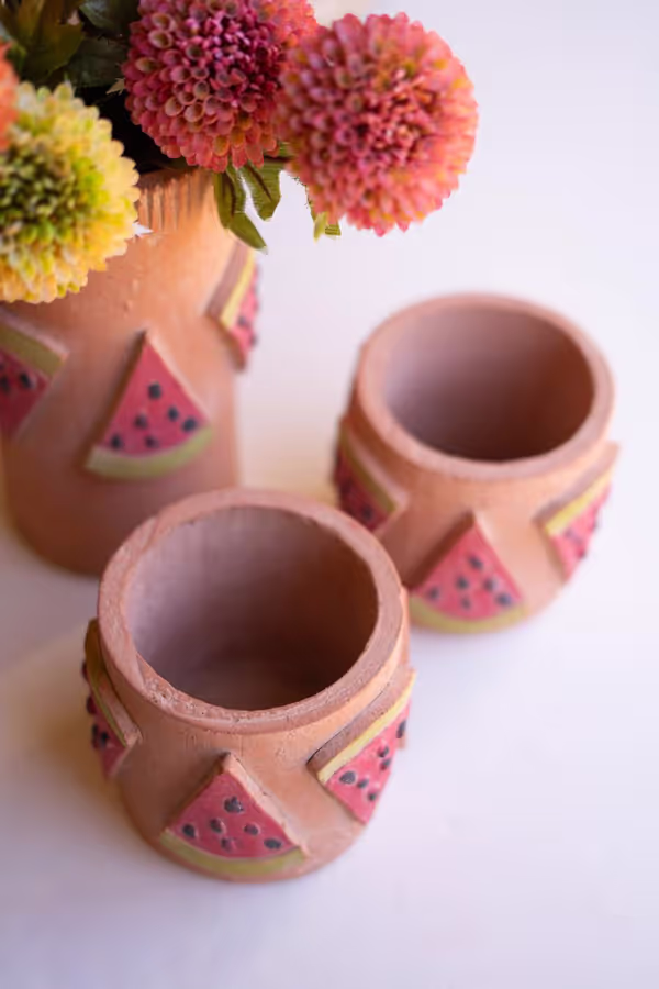 Clay Watermelon Container / Short