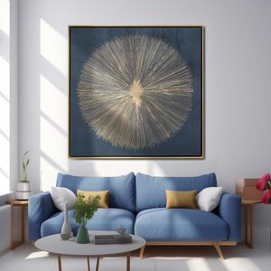 71X71, HAND PAINTED SHINING GOLD LEAF CANVAS, BLK 2