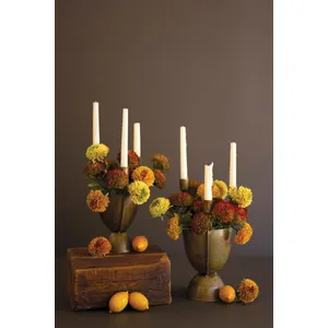 Set of 2 Taper Candelabras with Planters 1