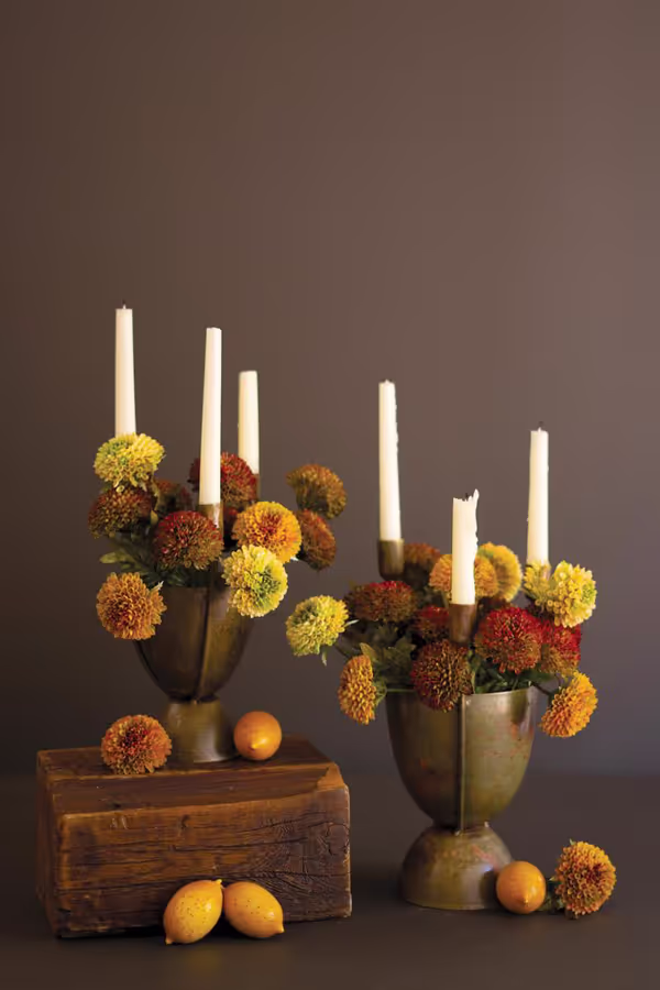 Set of 2 Taper Candelabras with Planters