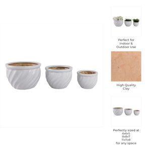 RAYMONDHAVEN SET OF 3 WHITE PLANTER 9 (IN) 11