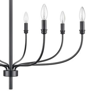 Newland 34'' Wide 8-Light Chandelier - Matte Black 4