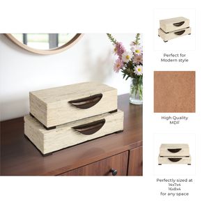 DIXONLEY SET OF 2 IVORY BOXES 4 (IN) 11
