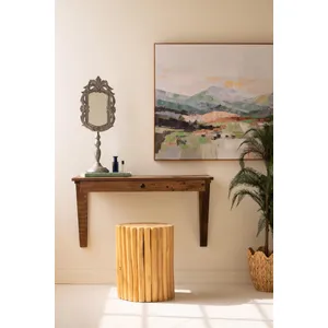 Reclaimed Wood Wall Desk with Drawer 5