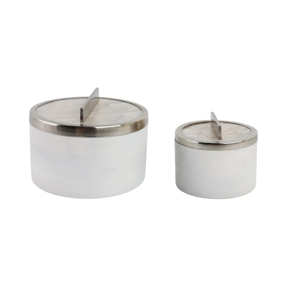 CHATHAMWORTH SET OF 2 WHITE BOXES 6 (IN)