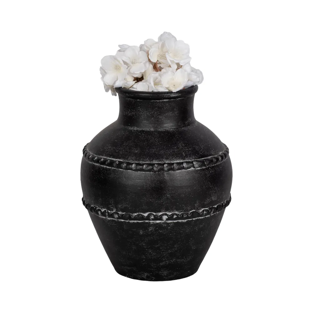 ROSEBEACH BLACK VASE 12 (IN)