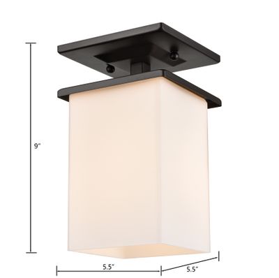 Broad Street 5.5'' Wide 1-Light Outdoor Flush Mount - Oil Rubbed Bronze