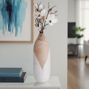 DRAKELEY TAN GLASS VASE 19 (IN) 2