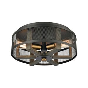 Woodbridge 17'' Wide 3-Light Flush Mount - Matte Black 1
