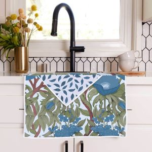 Icelandic Poppies Blue Eco Kitchen Tea Towel 3