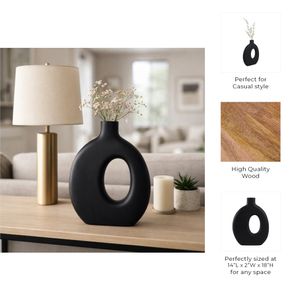 GRIFFINMOOR BLACK VASE 18 (IN) 11
