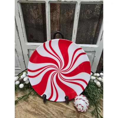 Large Candy Candle Plate 7.75x7.75in