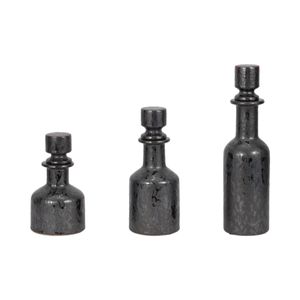 RAESIDE SET OF 3 BLACK VASES 15 (IN) 5
