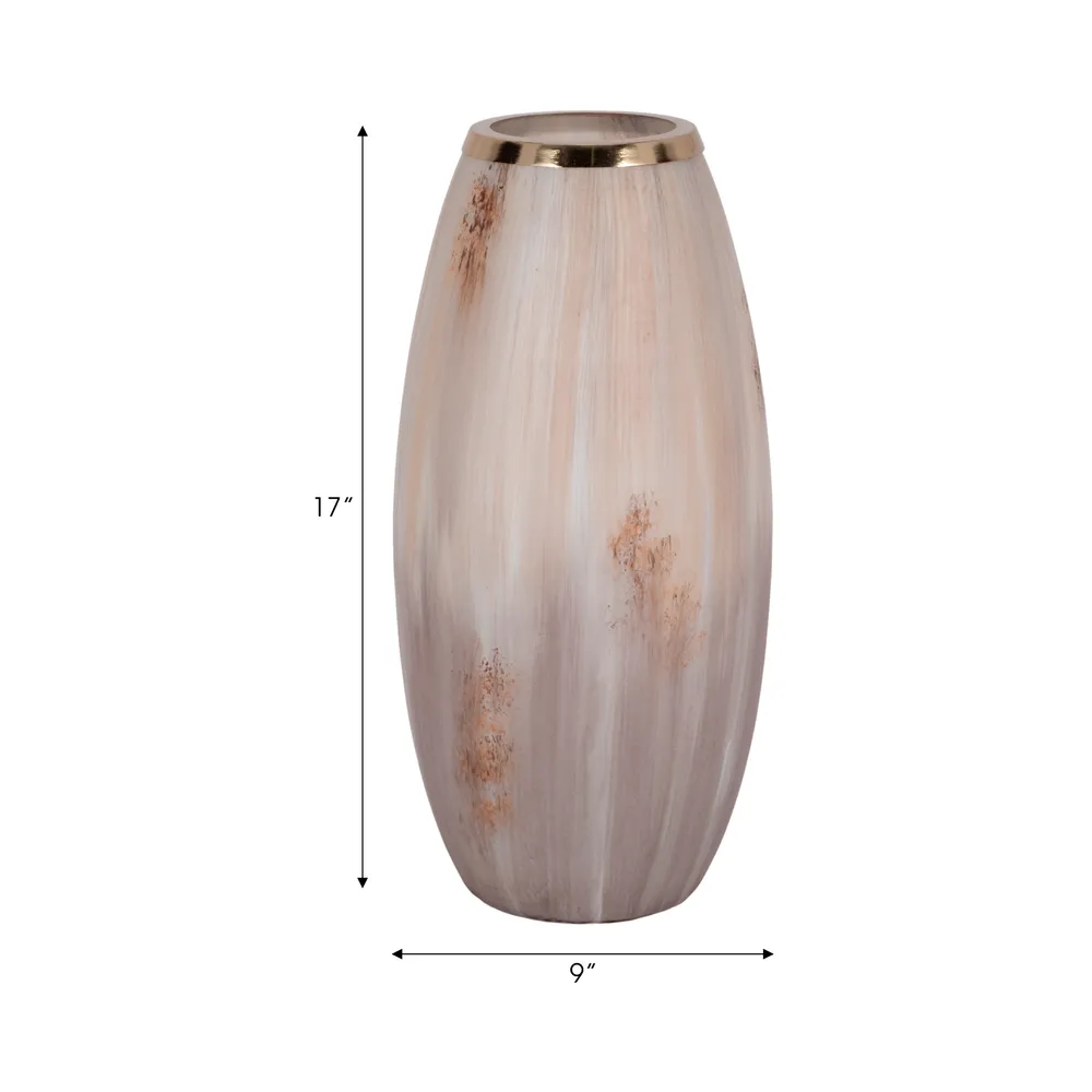 WOODSONCLIFF TAN GLASS VASE 18 (IN)