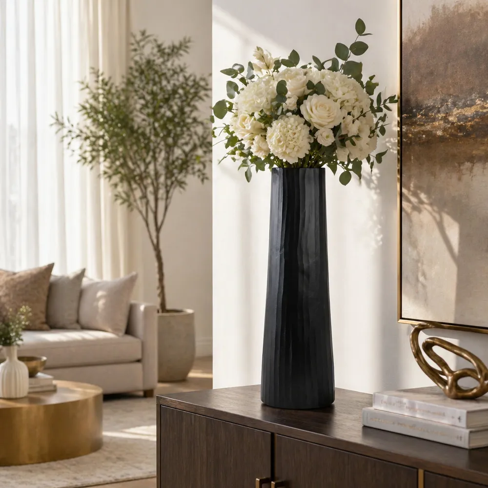 NATECROSS BLACK VASE 36 (IN)