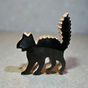 Black Enamel Cat 7.7x6.3in 1