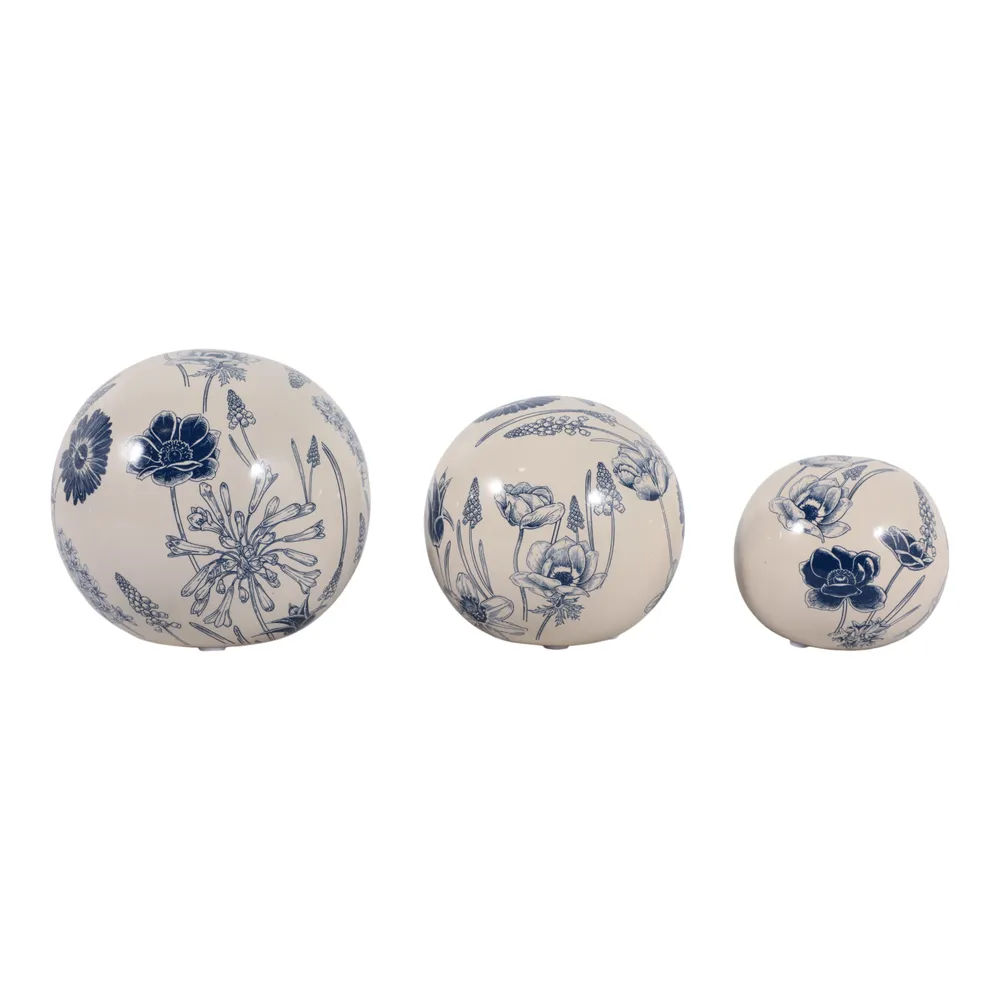 TESSWIND SET OF 3 BLUE ORBS 6 (IN)