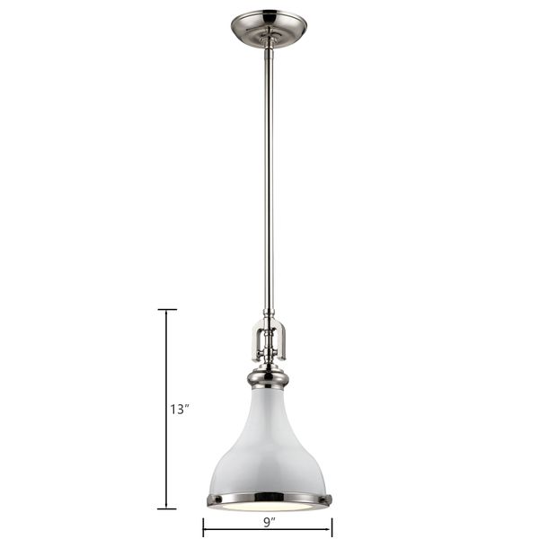 Rutherford 9'' Wide 1-Light Mini Pendant - Gloss White