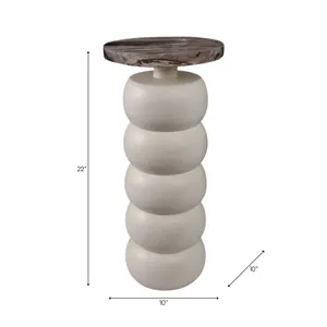 HARLEYHAVEN WHITE ACCENT TABLE 22 (IN) 9