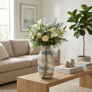 CRANEWORTH BLUE GLASS VASE 13 (IN) 10