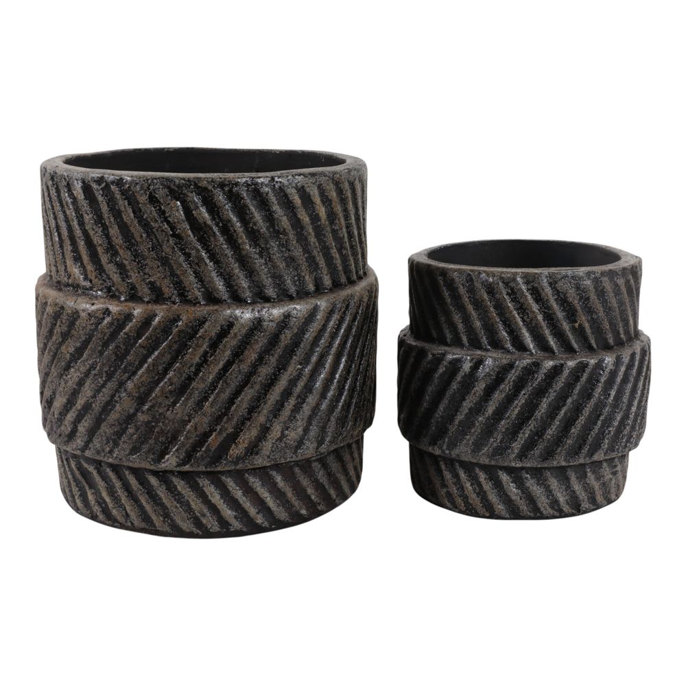 BELLCROSS SET OF 2 BLACK PLANTER 10 (IN)