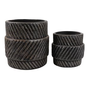 BELLCROSS SET OF 2 BLACK PLANTER 10 (IN) 1