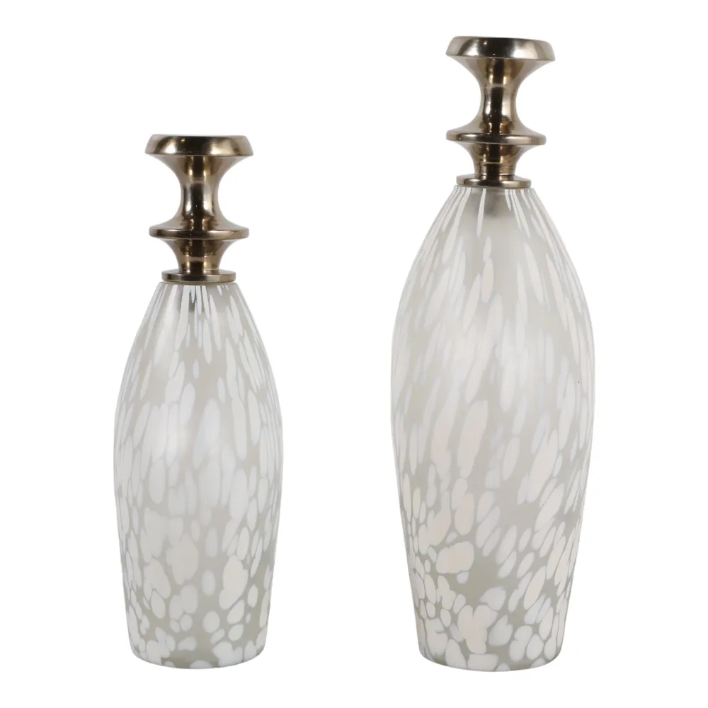 SLATETON SET OF 2 WHITE JARS 13 (IN)
