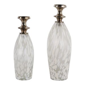 SLATETON SET OF 2 WHITE JARS 13 (IN) 5