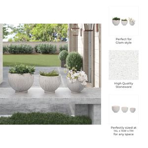 CUTTERWELL SET OF 3 WHITE PLANTER 11 (IN) 8