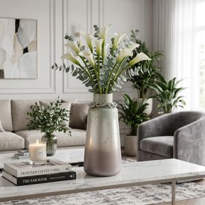 LUCASWICK SILVER GLASS VASE 17 (IN) 2