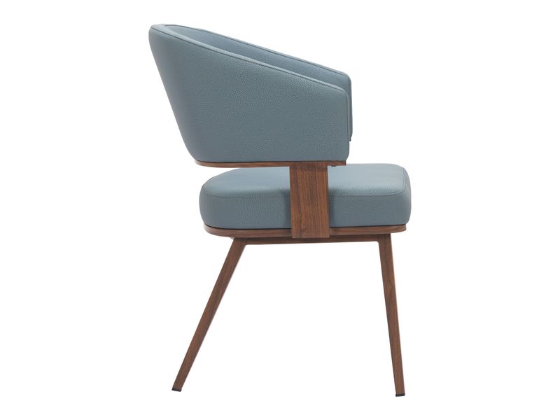 Poise Dining Chair Azure Gray & Walnut 3